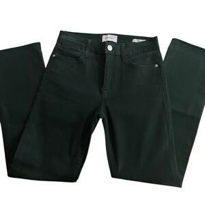 Frame le high straight size 27 green jeans cut raw hem